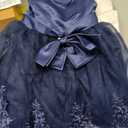 AIMJCHLD 0-6 Years Toddler Baby Girls Pageant Lace Embroidery Dresses Formal Dress with Headwear (Blue, S)