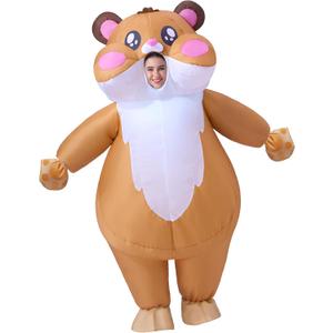 Spooktacular Creations Adults Halloween Inflatable Costumes, Women Hamster Blow-up Costume with Gloves, Full Body Hamster Inflatable Suit for Halloween Cosplay Parties