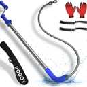 Toilet Auger 6FT - DIY Plumbing Snake Drain Cleaner Tool with Non-Scratch Silicone Protection Head, Rust-Resistant Steel & Ergonomic Grip,No Plumber Needed for Heavy Toilet Blockages