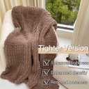 Maetoow Tighter Version Chenille Chunky Knit Blanket Throw 5x060 Inch, Handmade Warm & Cozy Blanket Couch, Bed, Home Decor, Soft Fleece Banket, Boho Thick Blankets and Giant Yarn Throws, Brown