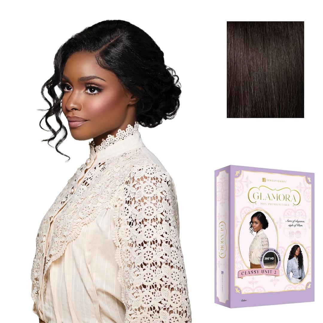 Sensationnel Glamora 360 Lace Wig - Classy Unit 2 Glueless Ready to Wear Synthetic Preplucked Hairline (2 DARKBROWN)