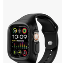 SURITCH Sport Band for Apple Watch Ultra 3/2/1 Case with Band 49mm, Soft Silicone Shockproof Rugged Protective Replacement Strap with Case for Women Men, Black