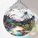 Dragonfly Stained Glass Ornament - Christmas Tree Decor, Gift Exchange Idea