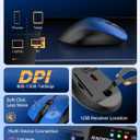 RAPIQUE Bluetooth Wireless Mouse - Dual Bluetooth & 2.4 GHz USB Receiver, Comfortable Grip, Quiet Clicks, Low Power - Multi-Device Compatibility for Laptop, MacBook, Computer, ipad(Gradient Blue)