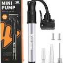 Bicycle Pump Mini Bike Pump - Aluminum Alloy Cycle Pump for Presta & Schrader Valve, Portable Lightweight Bike Tyre Pump Fast Tyre Inflation Mini Air Pump for Mountain Road Bike Ball Pumps (Silver)
