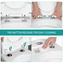 V/D/U Quiet-Close Toilet Seat Cover with 360° Adjustable Hinges - Quick Click Disassembly, Easy Installation & Cleaning, White PP Toilet Lid (46 x 36 cm)