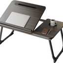 Laptop Desk for Bed, Adjustable Laptop Stand with 5 Different Angles, Portable Lap Tray Table with USB Charge Port and Cup Holder, Laptop Bed Desk Tray for Eating Working Writing (Black)
