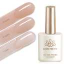 Born Pretty Jelly Nude Pink Gel Nail Polish,15ml Sheer Skin Tone Translucent Transparent Natural Gel Polish Nail Art DIY at Home (Almond Glow)