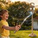 Automatic Bubble Machine for Kids & Toddlers 1-3, Remote Control LED Street lamp Bubble Toy for Indoor House Outdoor Play, Summer Water Toys for Toddler Baby Boy Girl Birthday Party Gifts