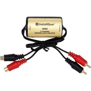 InstallGear Ground Loop Noise Isolator, Amplifier Noise Filter for Car Audio and Home Stereo, Feedback Loop Isolator, Car Stereo Noise Suppressor Reducer Alternator, Ground Loop Isolator (1 Pack)