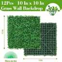Grass Wall Panels 10" X 10" (12Pcs) Greenery Backdrop, Artificial Green Grass Backdrop Boxwood Panels, Greenery Wall Decor Indoor, Privacy Hedge Screen for Outdoor Garden, Patio Decor