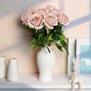 48 PCS Boho Roses Artificial Flowers - Fake Silk Floral with Long Stems Bulk for Table Centerpieces DIY Bouquet Arrangements Wedding Party Bridal Shower Vase Decorations