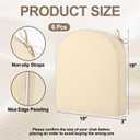 Pickmesh 6 Pcs Outdoor Patio Chair Cushions 19" x 19" Waterproof Seat Cushion with Tie and Handle Square Round Corner Chair Seat Pad TPU Cover for Outdoor Furniture Patio Dining Indoor (Beige)