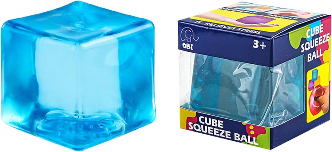 Squishy Stress Cube, Squeeze Toys Stress Balls for Kids Adults Squishies Stress Relief, Ice Squishy Cube Sugar Balls, Sensory Toys for Kids with Autism, Fidgets for Classroom Prize Toys (Blue)