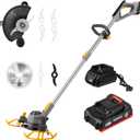 Cordless Weed Wacker, One 2.5Ah Rechargeable Battery Powered Weed Eater, Weed Cutter with Blades, Handhold Electric Grass Trimmer, Small Lightweight Push String Trimmer for Patio, Lawn
