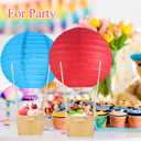 Namalu 24 Set Hot Air Balloon Centerpieces Paper Lanterns Wooden Candy Boxes with Sticks DIY Craft for Baby Shower Wedding Bachelorette Birthday Party Table Decoration(Rainbow Color)