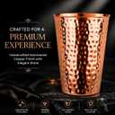 100% Pure Copper Tumblers |BPA Free| No coating| Lacquer Free| Handcrafted Hammered Ayurvedic Glasses | 18 OZ Water Cups for Health, Detox & Hydration | Luxury