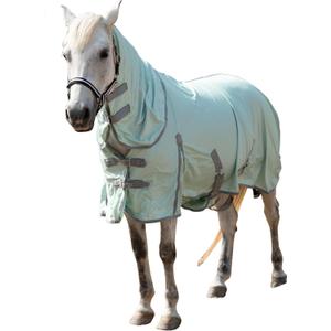 Horse Fly Sheet with Detachable Neck Cover & Belly Wrap, Adjustable Fly Sheet for Horses, Ventilated Airflow Mesh Equine Cooling Summer Flysheet Green 78