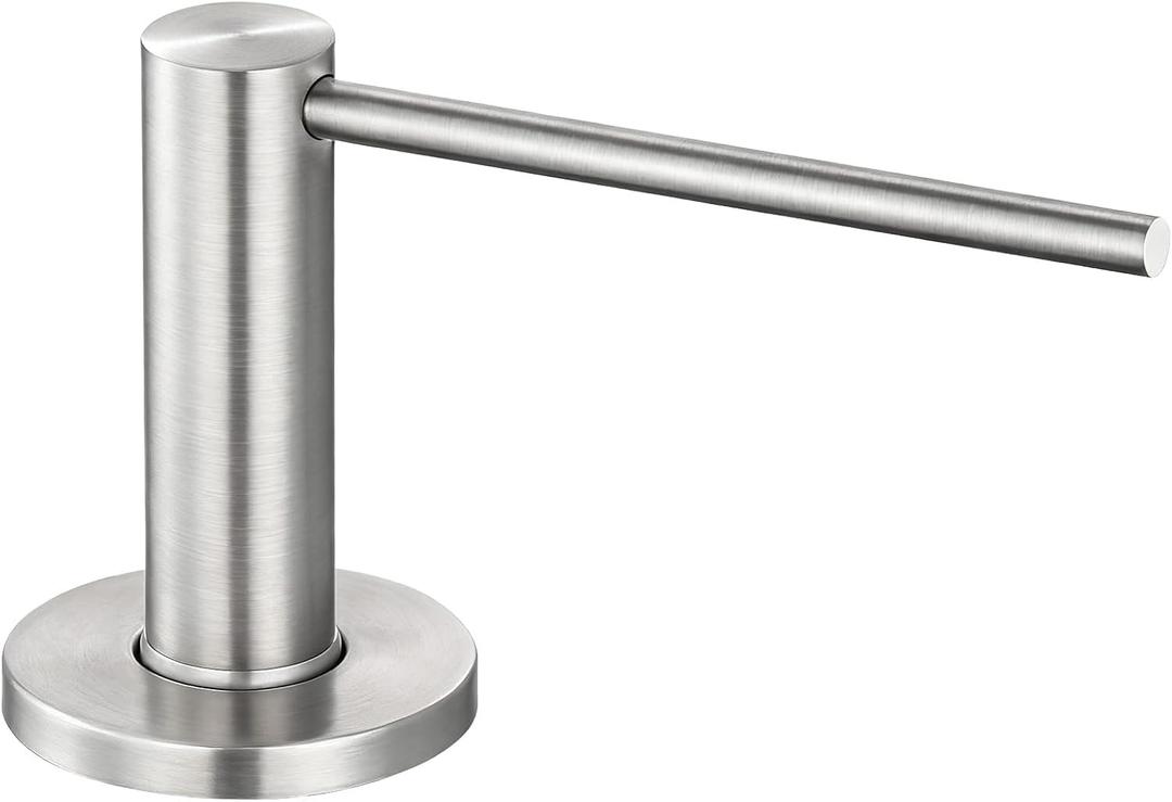 GAPPO Soap Dispenser for Kitchen Sink, Built in Sink Soap Dispenser, Brushed Nickel Stainless Steel Pump Head, Lotion Dispenser with Refillable 17 OZ Bottle