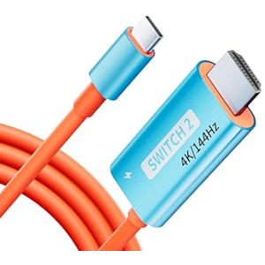 YIGORN Switch 2 TV Dock Docking Station for Nintendo Switch 2,Portable 2025 New Models Adapter Support 4K/144HZ TV Dock Mode, (Blue and Red)