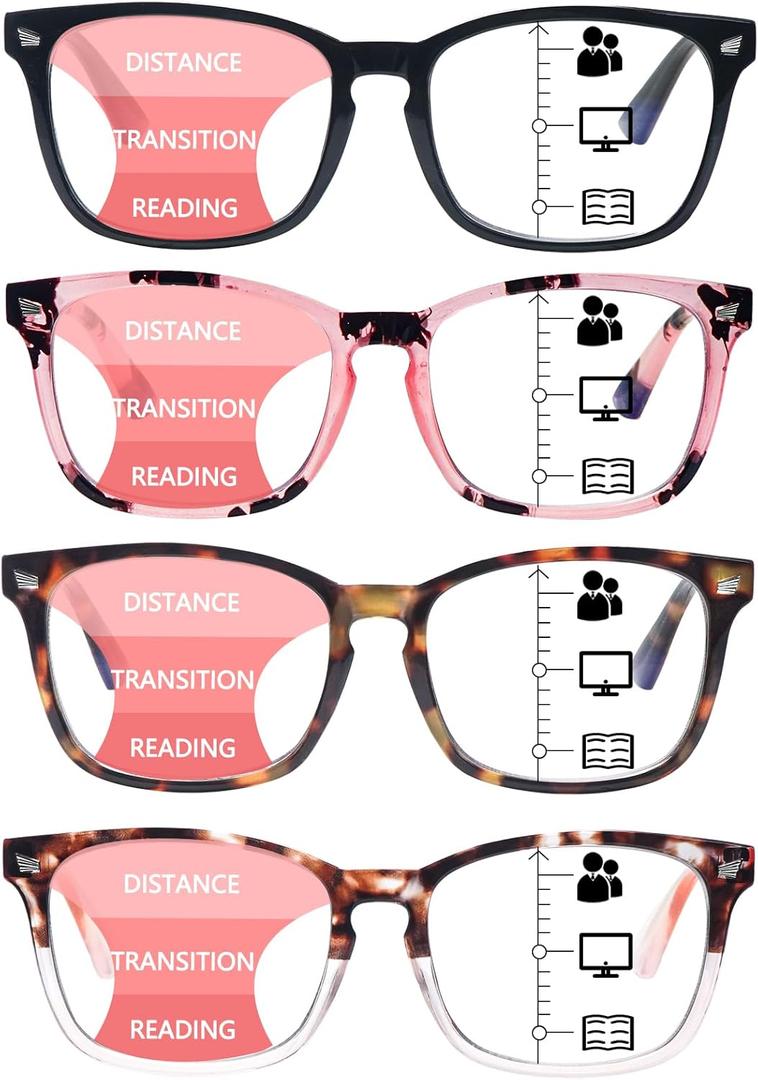 SIGVAN Progressive Multifocal Computer Glasses Women Men Blue Light Blocking Reading Glasses Spring Hinge Readers