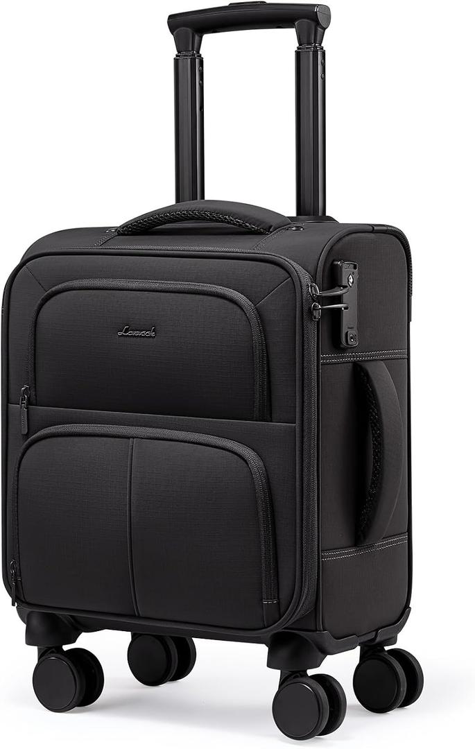 LOVEVOOK Underseat Carry On Luggage Airline Approved, 16 Inch Softside Suitcases with Spinner Wheels, Lightweight Carry-on Suitcase with TSA Lock for Women Men, Luggage for Travel Business Trip