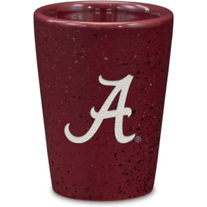 Rico Industries NCAA Primary OR Wordmark Logo 2oz Ceramic Shot Glass for Fans, Laser Engraved In Team Color Single Shot Glass