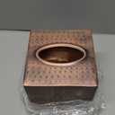Monarch Abode Tissue Box Cover Square  Hand Hammered Antique Copper Metal Tissue Holder Box for Bathroom Accessory, Aesthetic Decorative Facial Napkin Cube for Modern Home Decor