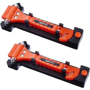 Amazon Basics Emergency Seat Belt Cutter and Window Hammer Tool, Car Accessories, 2 Pack, SW-835