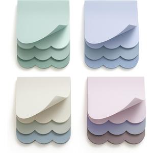 Eaasty 12 Pcs Boho Scalloped Edge Stacked Desktop Notepad 3-in-1 Layered Morandi Color Memo Pads Back to School Gifts with 75 Sheets Glue-bound with Sturdy Backboard, 5.57x4 Inches Eaasty 12 Pcs Boho Scalloped Edge Stacked Desktop Notepad 3-in-1 Layered Morandi Color Memo Pads Back to School Gifts with 75 Sheets Glue-bound with Sturdy Backboard, 5.57x4 Inches