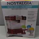 Nostalgia Snow Cone Shaved Ice Machine - Retro Table-Top Slushie Machine Makes 20 Icy Treats - Includes 2 Reusable Plastic Cups & Ice Scoop - Retro Red