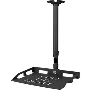 2-Be-Best Projector Ceiling Mount with Tray, 14.4-23.6IN / 37-60CM Height Adjustable Universal Tray Mount 360 Rotation Ceiling Projector Shelf Upgraded Black