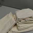 Soft Large Canvas Storage Bags with Zipper and Clear Window, Cotton Linen Storage for Pillows, Quilt, Blankets and Comforter, 80L, 4 Pack, Beige