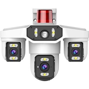 4MP Triple-Lens Outdoor Security Camera, 360 Pan/Tilt Coverage, Human Tracking & Night Vision, 2.4GHz WiFi, SD/Cloud Storage,2-Way Talk, Works with Mobile Apps & PCs