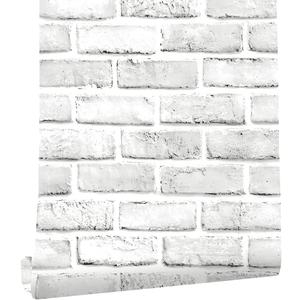 Cohoo Home Brick Wallpaper Peel and Stick Contact Paper 787inL 18inW Faux 3D Brick Contact Paper for Wall White Gray Self Adhesive Removable Wallpaper Backsplash Bedroom Wall Sticky Waterproof Thick