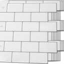 Art3d Backsplash Tile for Kitchen Peel and Stick, 10-Sheet Stick on Subway Tiles for Kitchem, Bathroom Back Splashes, 12"x12", Warm White with Gray Grout