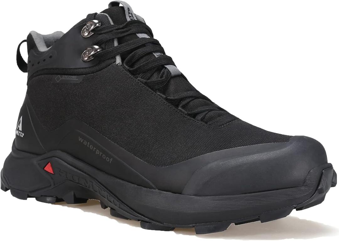 HUMTTO Men's All-Terrain Waterproof Hiking Boots Lightweight Breathable Outdoor Ankle Boots Trekking Hiking Shoes (11, Black)