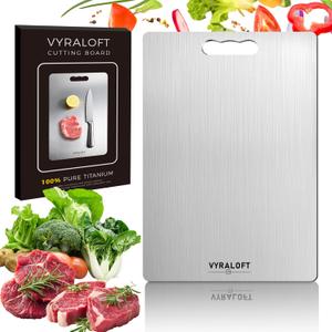 Titanium Cutting Board For Kitchen, 100% Pure Titanium Cutting Boards, Double-sided Food Grade Quality 1 Pack, Easy To Clean And Will Not Absorb Odors, Suitable For Kitchen Or Outdoor(Large Size)