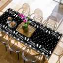 2 x Happy Birthday Tablecloths,108''X54'' Plastic Disposable Sliver Tablecover Table Party Confetti Table Covers Decorations for Halloween Christmas Indoor Outdoor Baby Shower Kids Adults Home Birthday