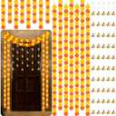 Yunsailing 20 Pcs Day of The Dead Decorations 5ft Marigold Garland and 6.56 ft Diwali String Lights Dia De Los Muertos 15 Artificial Marigold Flowers 5 Diya Lights for Mexican Indian Diwali Party