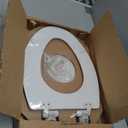 Mayfair Cassel Slow Close Toilet Seat, Easy Clean, Non Slip Premium Wood Seat, Easy Install, Made in USA, Elongated, White