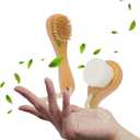 Zeutch Premium Face Scrubber Set, Facial Cleansing Brush for Exfoliator, Natural Bristle Face Scrubber for Lymphatic Drainage, Unclog Pores, Sensitive Skin, Reduce Ance, Glowing, 2 Pack