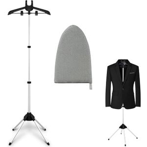 Garment Steamer Rack & Garment Ironing Glove for Steaming Clothes,Adjustable Standing Dry Racks Garment Stand with Ironing Gloves Clothes - Steamer Hanger for Travel