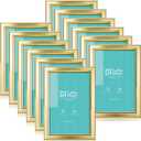 LaVie Home 4x6 Picture Frames (12 Pack, Gold) Simple Designed Photo Frame with High Definition Glass for Wall Mount & Table Top Display, Set of 12 Classic Collection