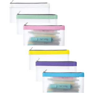 Mr. Pen- Clear Pencil Pouch, 6 Pack, Morandi Color, Pencil Bags, Clear Makeup Pouch