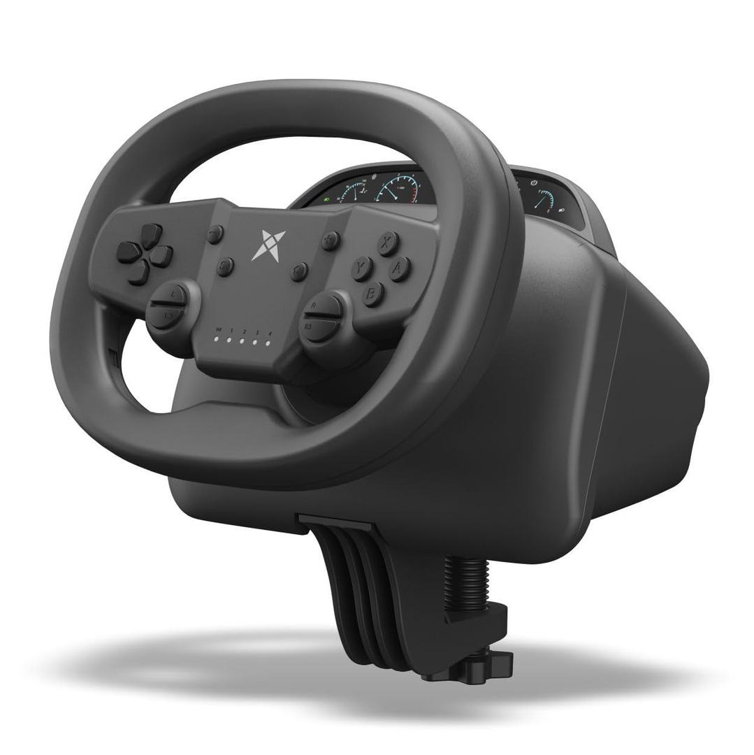 DOYO Racing Wheel - 270° Wireless Gaming Steering Wheel for PC with Linear Trigger and Dual-Vibration Motors, Bluetooth Connectivity for Switch, PS4, PS3, iOS & Android Mobile Phones