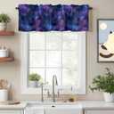 2 x Valance Curtain for Kitchen,Galaxy Star Nebula Space Starry Sky Window Valance for Living Room Scroll,Rod Pocket Valances for Bedroom Decor,Window Treatment Valance 1 Panel 18" x 42"