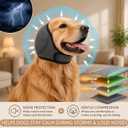 HOFI Noise-Protection Ear Covers for Dog: Calms Dogs in 3 Minutes by Reducing Loud Noise Impact During Fireworks/Thunderstorms/Vet Visits - Anxiety Relief for Large Breeds Golden/Lab/Shepherd (Gray, L)