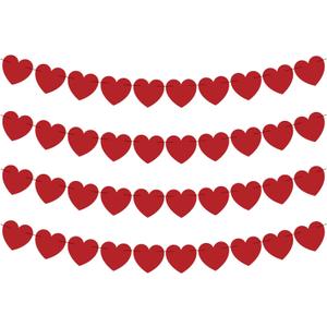 OHOME Valentines Day Decorations - Valentines Banner - Valentines Decor Red Heart Garland 40 Pack Valentines Day Backdrop Galentines Day Decorations Party Favors for Door Wall Classroom School Home