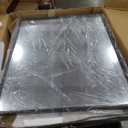 Bathroom Mirror with Shelf for Wall, 31 x 24.4 Inch Modern Rectangle Wall Mirror for Bathroom, Black Metal Framed Bathroom Vanity for Over Sink, Entrance